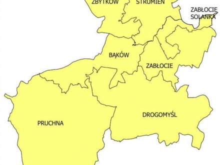 Mapa gminy Strumień